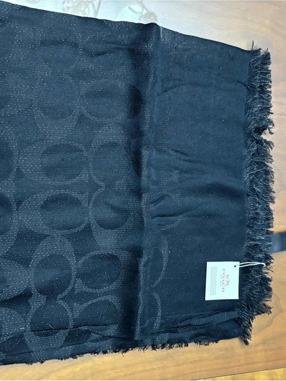 NWT. Black Coach Scarf.